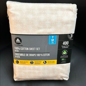 NEW 🆕 three-piece 100% cotton sheet set Twin Bed 400 thread count